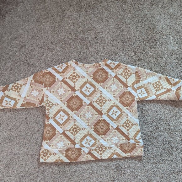 3/4 Sleeve Quilted Crew Neck Top | Land's End - Picture 2 of 6